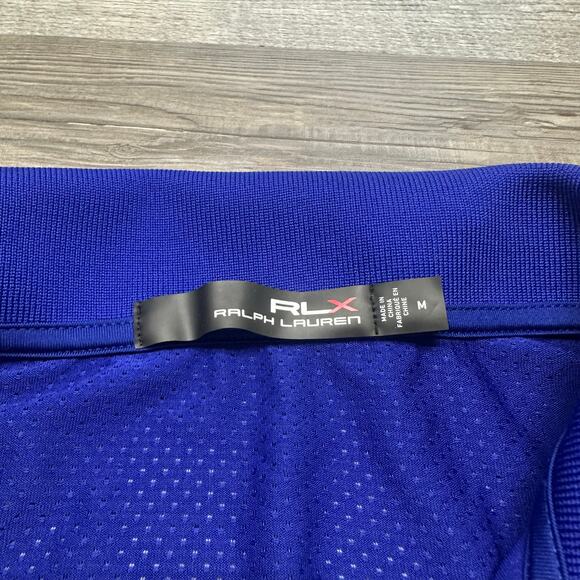 Ralph Lauren RLX Blue Pink Mens M Short Sleeve Performance Golfer Polo Shirt EUC - Picture 4 of 8